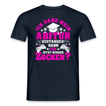 Abitur Abi Abschluss Schule Gaming Gamer Geschenk - Männer T-Shirt - Navy - Vorne - AI Model Male 178 light (178cm)