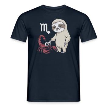 Skorpion Sternzeichen Faultier trifft niedlichen - Männer T-Shirt - Navy - Vorne - AI Model Male 178 light (178cm)