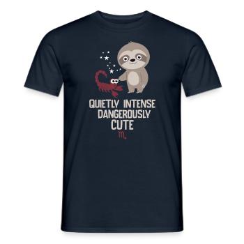 Signe du zodiaque Scorpion Paresse : Calme Intense - T-shirt homme - marine - Devant - AI Model Male 178 light (178cm)