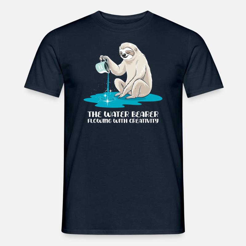 Wassermann Faultier: Der Wasserträger der - Männer T-Shirt - Navy