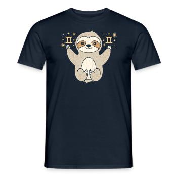 Gemini Sternzeichen Faultier Magisch und - Männer T-Shirt - Navy - Vorne - AI Model Male 178 light (178cm)