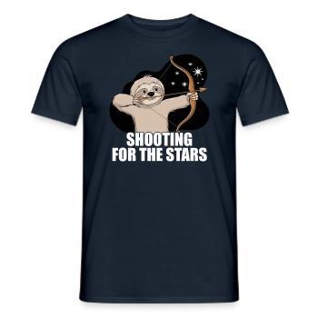 Sagittarius Zodiac Sloth Shooting For The - Men's T-Shirt - navy - Front - AI Model Male 178 light (178cm)