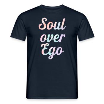 Inspiration: Soul Over Ego Quote - Men's T-Shirt - navy - Front - AI Model Male 178 light (178cm)