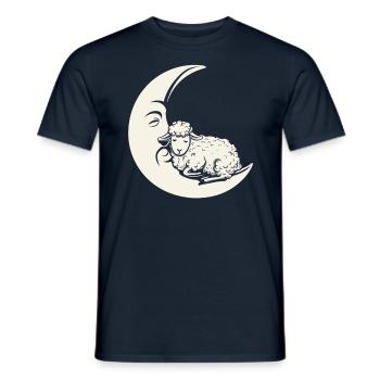 Träumender Mond Mit Schaf - Fantasievolle Flucht - Männer T-Shirt - Navy - Vorne - AI Model Male 178 light (178cm)