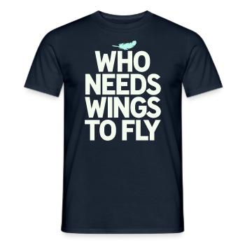 Végétalien végétarien : Qui a besoin d’ailes pour voler - T-shirt homme - marine - Devant - AI Model Male 178 light (178cm)