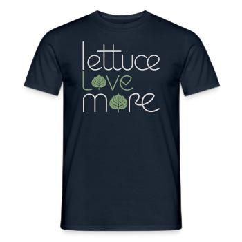 La laitue aime plus pour les végétariens végétaliens - T-shirt homme - marine - Devant - AI Model Male 178 light (178cm)