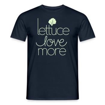 Laitue Amour Plus Végétalien Message Végétarien - T-shirt homme - marine - Devant - AI Model Male 178 light (178cm)