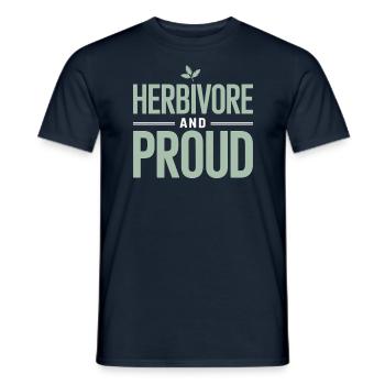 Herbivore And Proud - Pride Vegan Vegetarian - Men's T-Shirt - navy - Front - AI Model Male 178 light (178cm)
