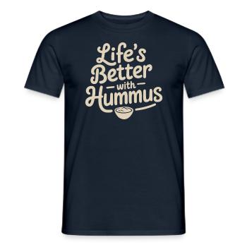 Vegan Vegetarisch: Mit Hummus Ist Das Leben Besser - Männer T-Shirt - Navy - Vorne - AI Model Male 178 light (178cm)