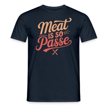 La viande est tellement dépassée : déclaration végétarienne végétalienne - T-shirt homme - marine - Devant - AI Model Male 178 light (178cm)