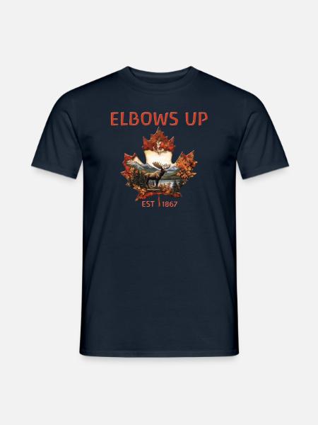 Elbows Up Canada Est 1867 Elch - Männer T-Shirt - Navy