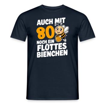 80. Geburtstag 80 Jahre Flottes Bienchen Frau - Männer T-Shirt - Navy - Vorne - AI Model Male 178 light (178cm)