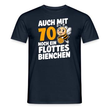 70. Geburtstag 70 Jahre Flottes Bienchen Frau - Männer T-Shirt - Navy - Vorne - AI Model Male 178 light (178cm)
