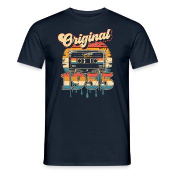 70e anniversaire 70 ans Né 1955 Homme Femme - T-shirt homme - marine - Devant - AI Model Male 178 light (178cm)