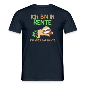 Ruhestand Pension Rente Faultier Rentner - Männer T-Shirt - Navy - Vorne - AI Model Male 178 light (178cm)