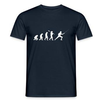 Fechten Evolution - Männer T-Shirt - Navy - Vorne - AI Model Male 178 light (178cm)