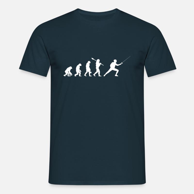 Fechten Evolution - Männer T-Shirt - Navy