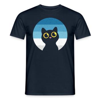 Katze Retro - Männer T-Shirt - Navy - Vorne - AI Model Male 178 light (178cm)