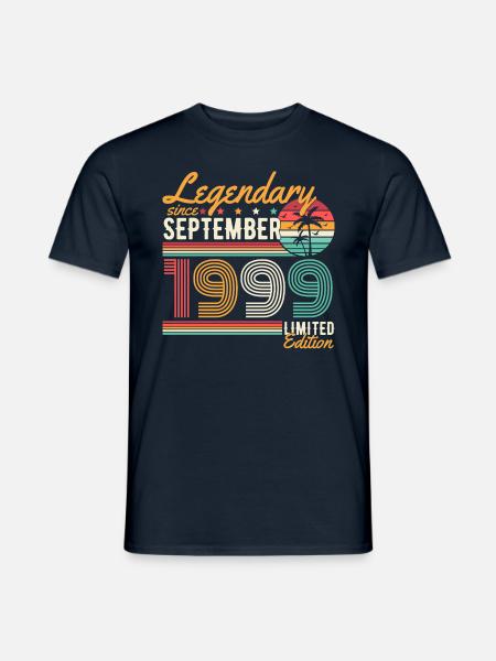 Legendär September Jahrgang 1999 Geburtstag - Männer T-Shirt - Navy
