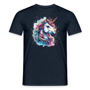Einhorn Bunt Pferd - Männer T-Shirt - Navy - Vorne - AI Model Male 178 light (178cm)