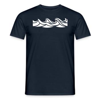 waves vector - Männer T-Shirt - Navy - Vorne - AI Model Male 178 light (178cm)