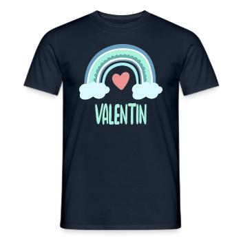 Valentin Name Regenbogen Baby - Männer T-Shirt - Navy - Vorne - AI Model Male 178 light (178cm)
