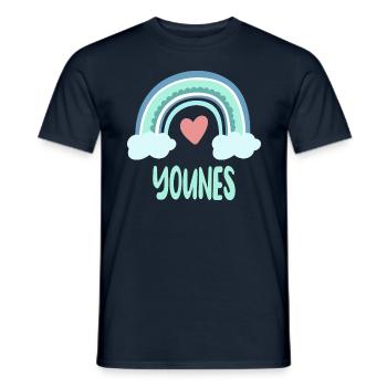Youne's Name Rainbow Baby - Men's T-Shirt - navy - Front - AI Model Male 178 light (178cm)