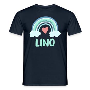Lino Name Regenbogen Baby - Männer T-Shirt - Navy - Vorne - AI Model Male 178 light (178cm)