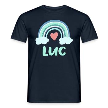 Luc Name Regenbogen Baby - Männer T-Shirt - Navy - Vorne - AI Model Male 178 light (178cm)