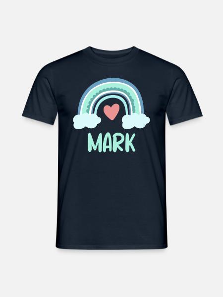Mark Name Regenbogen Baby - Männer T-Shirt - Navy