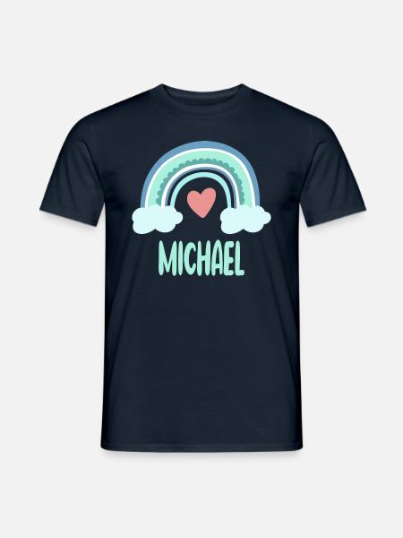 Michael Name Regenbogen Baby - Männer T-Shirt - Navy