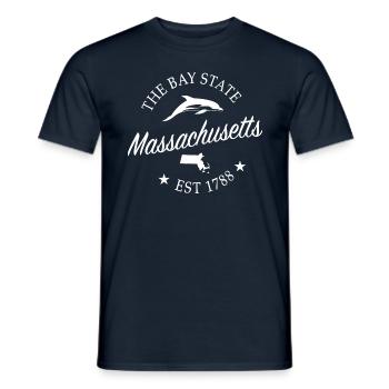 Massachusetts - Men's T-Shirt - navy - Front - AI Model Male 178 light (178cm)