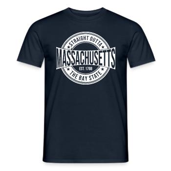 Massachusetts - Men's T-Shirt - navy - Front - AI Model Male 178 light (178cm)