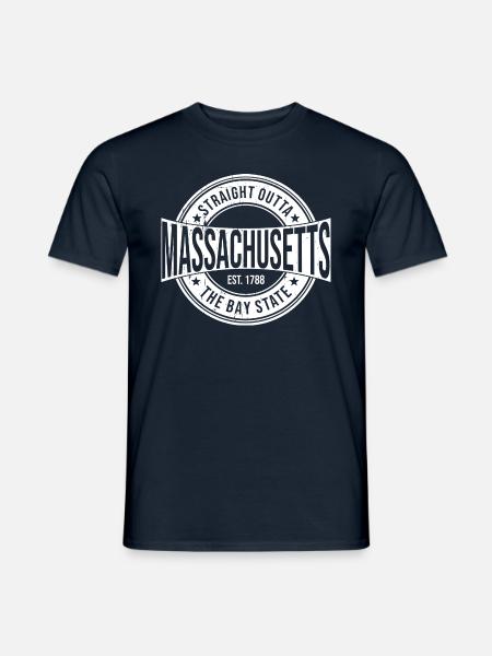 Massachusetts - Männer T-Shirt - Navy