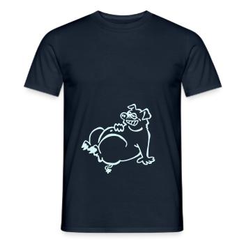 Lazy pig - Men's T-Shirt - navy - Front - AI Model Male 178 light (178cm)