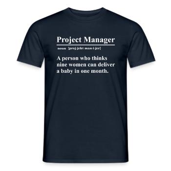 Chef de projet Chef de projet cadeau sarcasme - T-shirt homme - marine - Devant - AI Model Male 178 light (178cm)