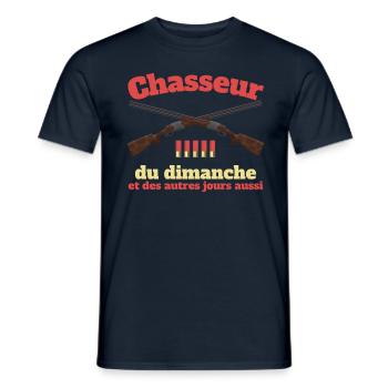 Chasseur du dimanche la chasse avec humour - T-shirt homme - marine - Devant - AI Model Male 178 light (178cm)