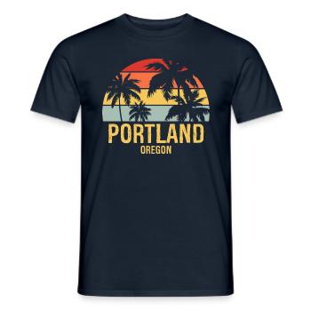 Portland - Männer T-Shirt - Navy - Vorne - AI Model Male 178 light (178cm)