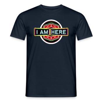 I Am Here - Cheeky, Funny, Narcissistic Tee Design - Men's T-Shirt - navy - Front - AI Model Male 178 light (178cm)