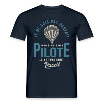 parfait pilote Mongolfière Cadeau humour - T-shirt homme - marine - Devant - AI Model Male 178 light (178cm)