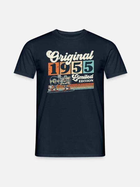 70. Geburtstag 70 Jahre Jahrgang 1955 Mann Frau - Männer T-Shirt - Navy