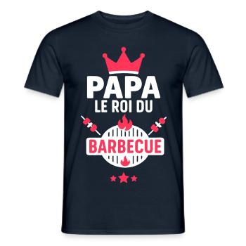 Papa le roi du barbecue, Fête des Pères, noël - T-shirt homme - marine - Devant - AI Model Male 178 light (178cm)