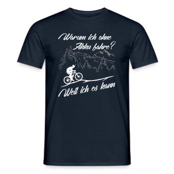 MTB - ohne Akku - weil ich es kann - Männer T-Shirt - Navy - Vorne - AI Model Male 178 light (178cm)