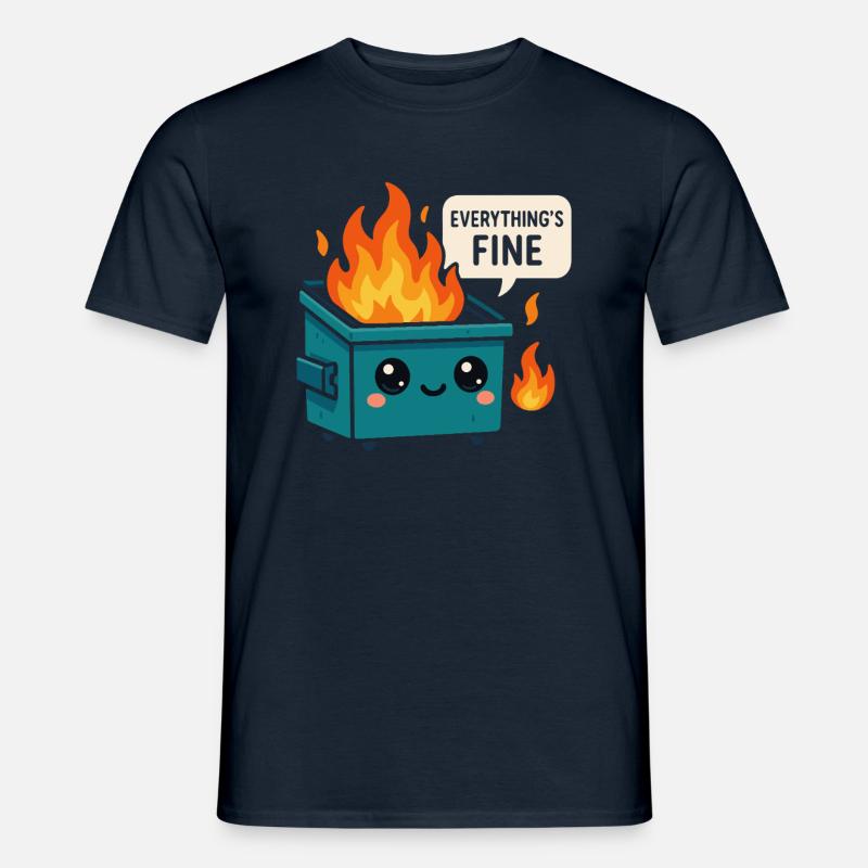 Dumpster Fire Meme - Männer T-Shirt - Navy