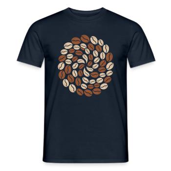 Kaffeebohnen Muster Kreis Liebhaber - Männer T-Shirt - Navy - Vorne - AI Model Male 178 light (178cm)