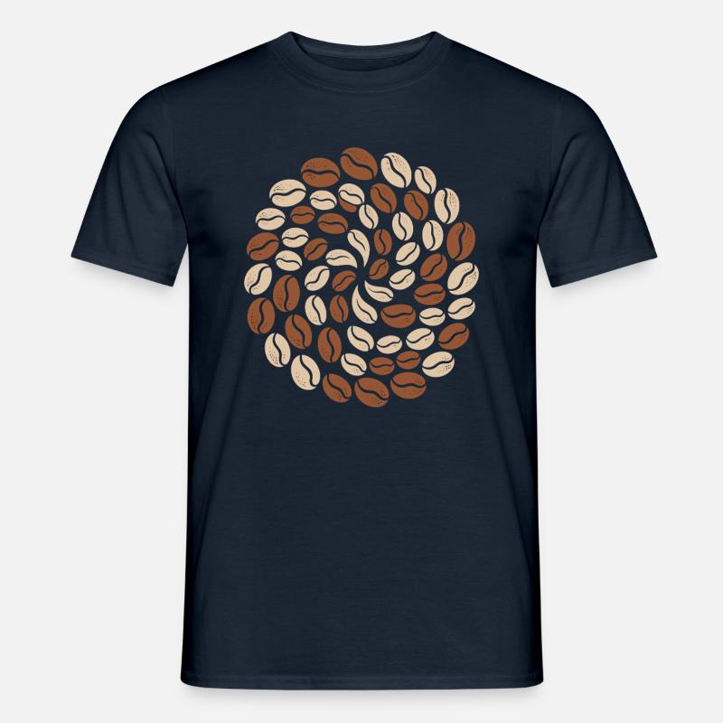 Coffee Bean Pattern Circle Lover - Men's T-Shirt - navy