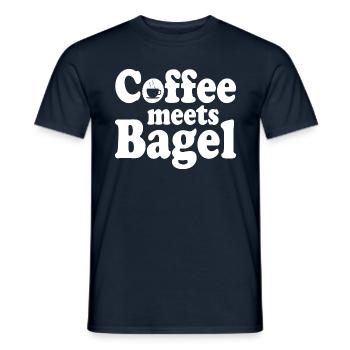 Le café rencontre le bagel - T-shirt homme - marine - Devant - AI Model Male 178 light (178cm)