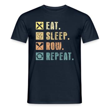 Eat Sleep Row Repat Funny Rowing Rower Coxswain - Männer T-Shirt - Navy - Vorne - AI Model Male 178 light (178cm)