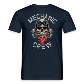 MECHANIC CREW - Biker Skull - T-shirt homme - marine - Devant - AI Model Male 178 light (178cm)