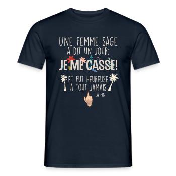 idee depart collegue de travail humour f - Men's T-Shirt - navy - Front - AI Model Male 178 light (178cm)